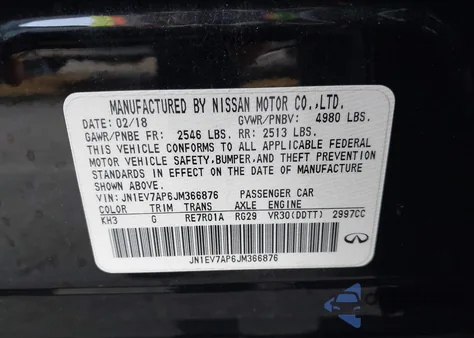 2018 Infiniti Q50 3.0T Luxe из США, поврежденный, VIN JN1EV7AP6JM366876